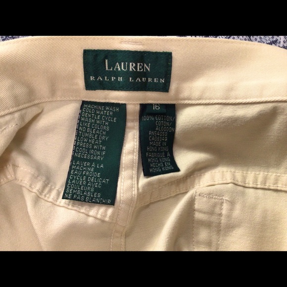Ralph Lauren pale creamy yellow straight leg jeans. - Picture 3 of 5